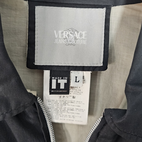 Versace Reverse Cotton Blend Coat Size Large fits like a medium. - Picture 11 of 14